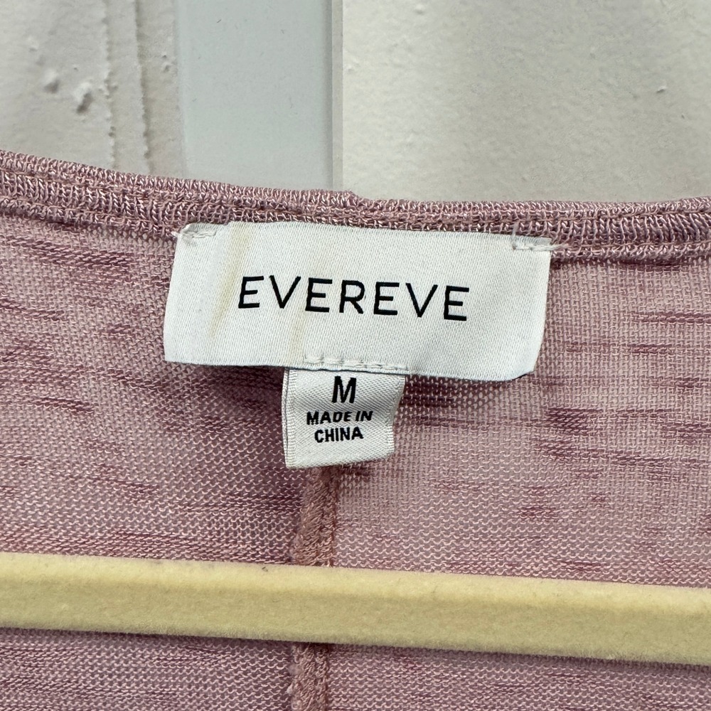 Evereve Lilac‎ Smocked Hem V-Neck Long Sleeve Knit Top Lilac Purple Medium - Picture 6 of 8